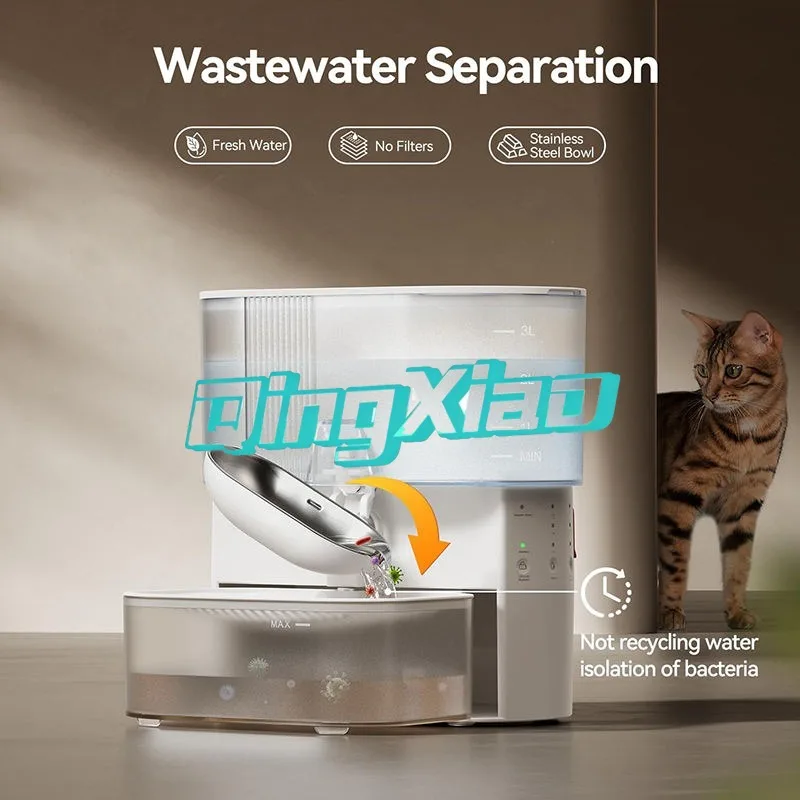 Ultra Silent Automatic Circulating Pet Water Dispenser Long Battery Life Tipping Bowl Design Gravity Flow Fresh Water Supply - view 5