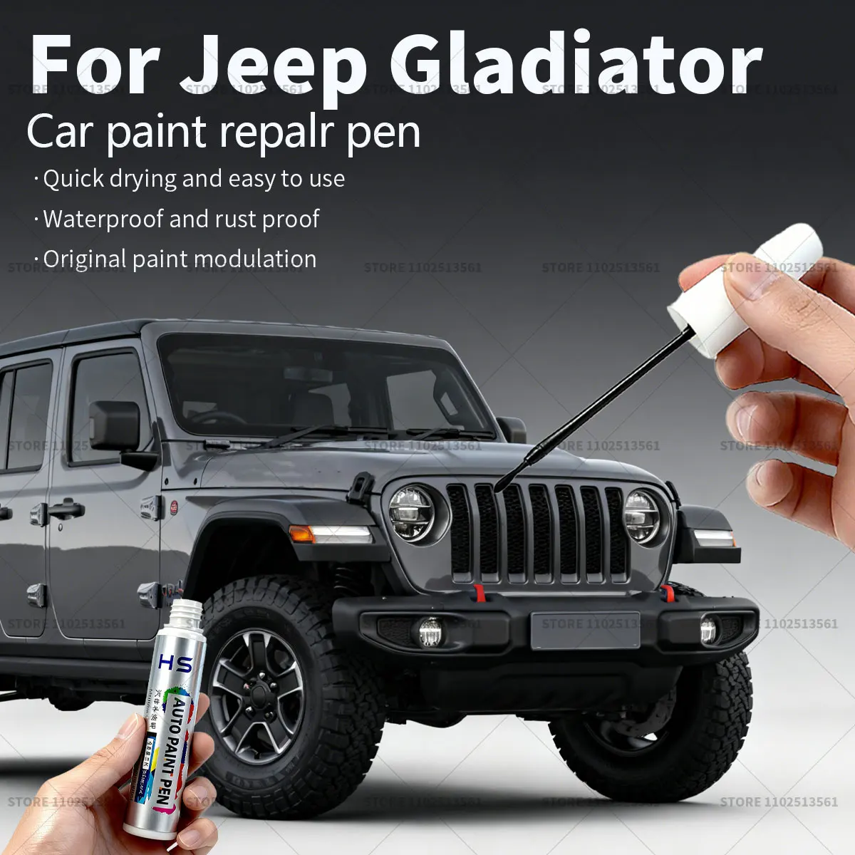 

Ручка для ремонта автомобильной краски для Jeep Gladiator Touch Up, средство для удаления царапин, автоаксессуары «сделай сам», черный PX8, зеленый, серебристый, черный, белый 296