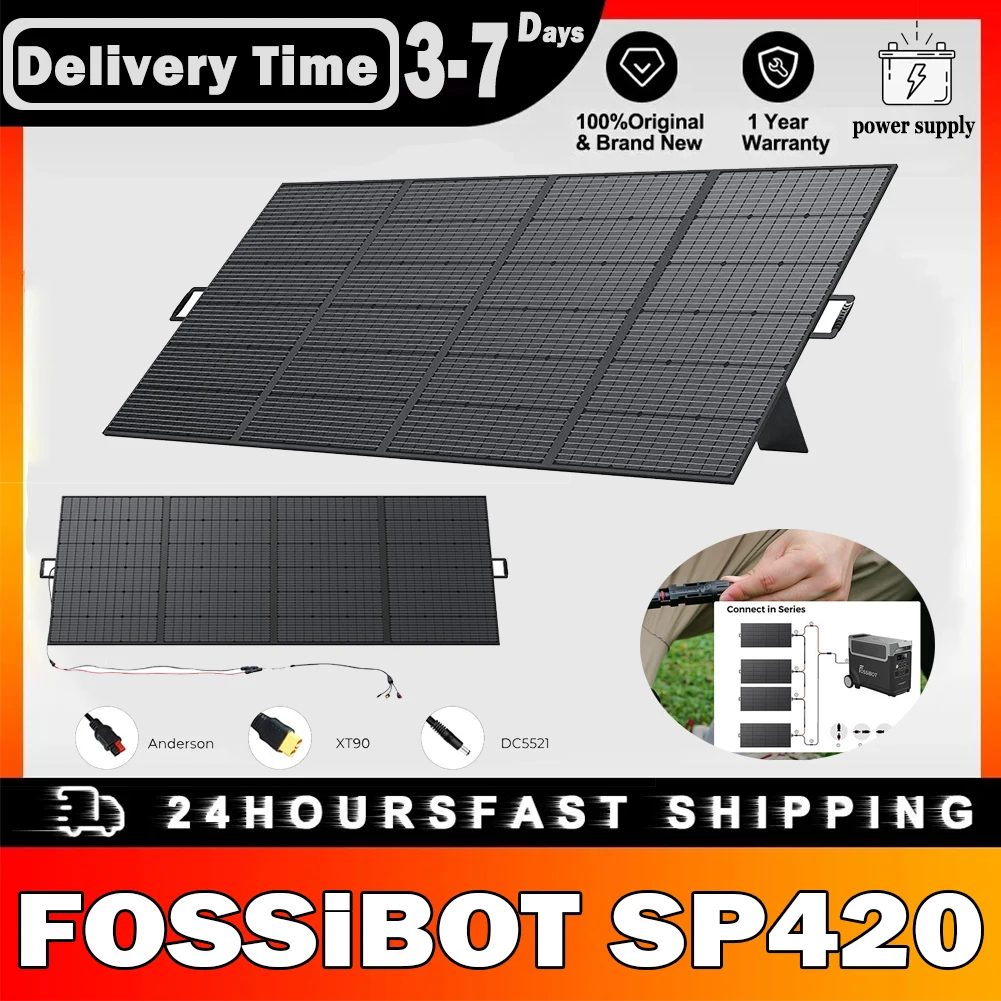 FOSSiBOT SP420 420W Portable Fordable Solar Panel 23.4% Conversion Efficiency IP67 Waterproof For Portable Power Station