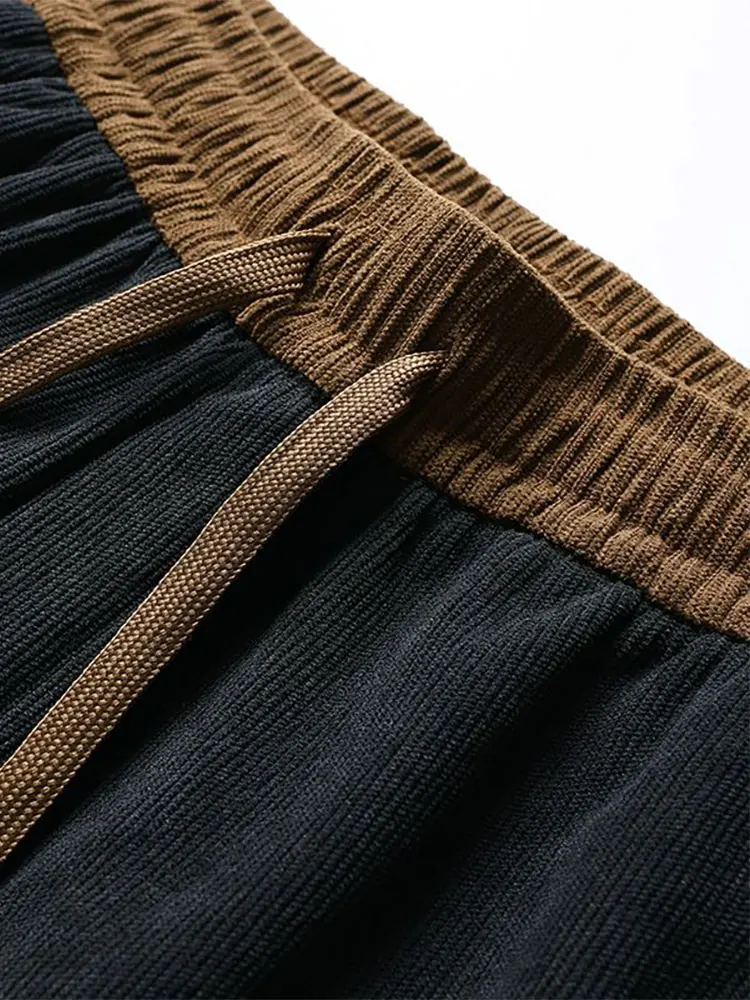 Fleece Thicken Winter Chinos Trousers Men Corduroy Work Straight Casual Wide Pants Sport Jogging Sweatpants Classic Golf Pants