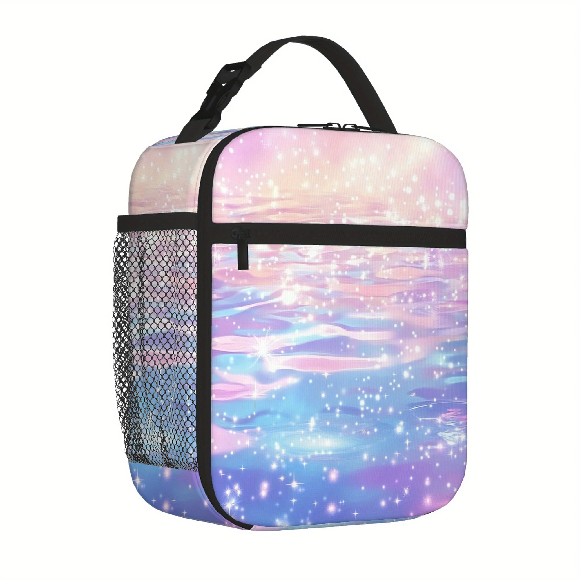 Pastel Pink to Blue Gradient Thermal Insulated Bag Portable Thermal Bag for Home, Office, Restaurants, Travel