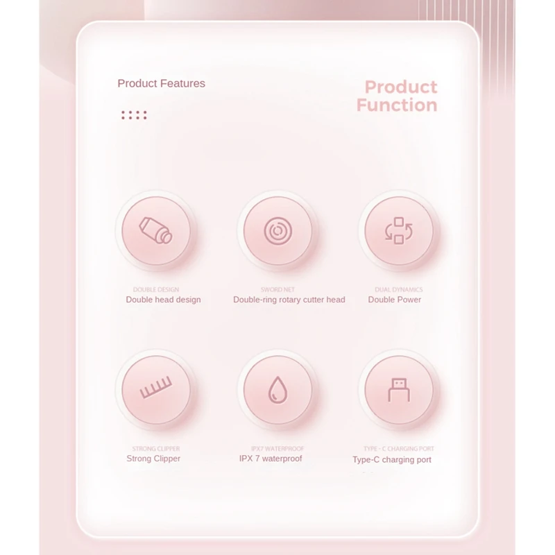 B99A-Bikini Trimmer For Women Electric Shaver 2-In-1 Body And Facial Hair Removal Double Head For Pubic Face Underarm Legs