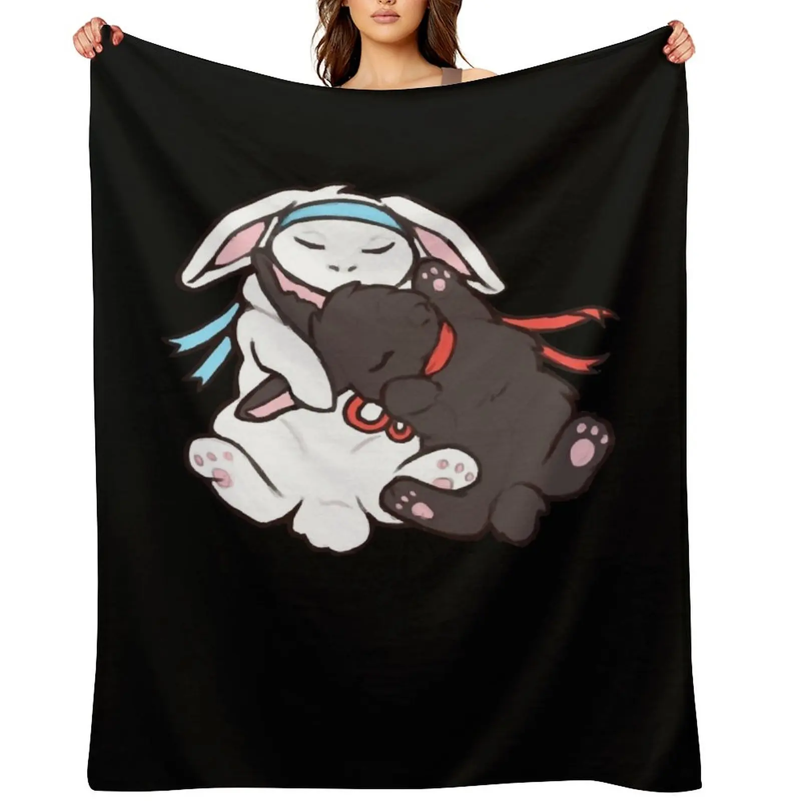 

Funny Gifts Wangxian Bunnies Gift For Everyone Throw Blanket Soft wednesday heavy to sleep sofa bed Blankets