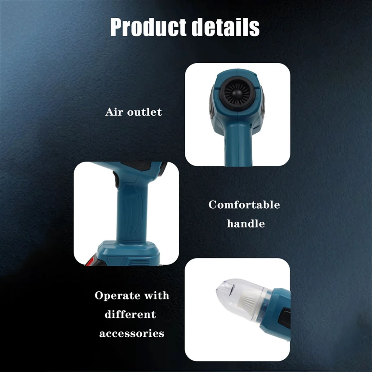 

New Strong Suction Mini Electric Vacuum Cleaner Wireless Handheld Home Cleaner Blower with 7 Nozzeles for 18V Battery