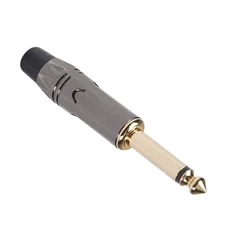 1Pcs 2 Pole Mono Stereo Jack 6.35mm Connector Gold-Plated 6.3MM 1/4 Inch Plug Audio Microphone Cable Connector