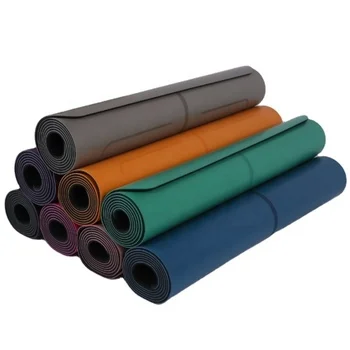 جديد حار المهنية المطاط الطبيعي الجسم خط النقش عدم الانزلاق قابل للغسل مقاوم للماء بولي Leather الجلود اليوغا حصيرة