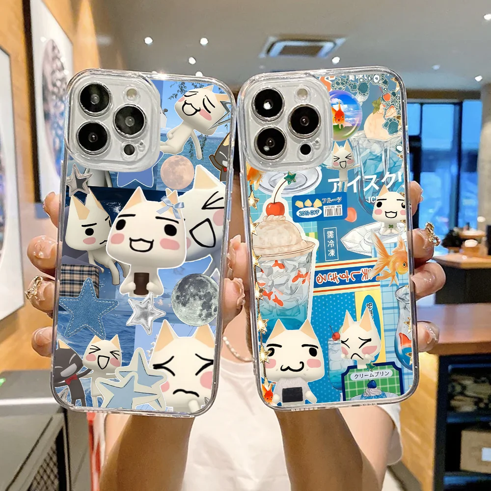 

Inoue Toro Cute Cat Phone Case FUNDA For IPhone 12 11 13 14 15 16 17MINI Max Pro Plus Shockproof Soft Clear Back Cover