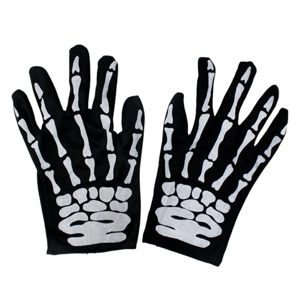 

Gloves for Halloween Costume Party 1 Pair Scary Skull Finger Claw Warm Breathable Adult Prop