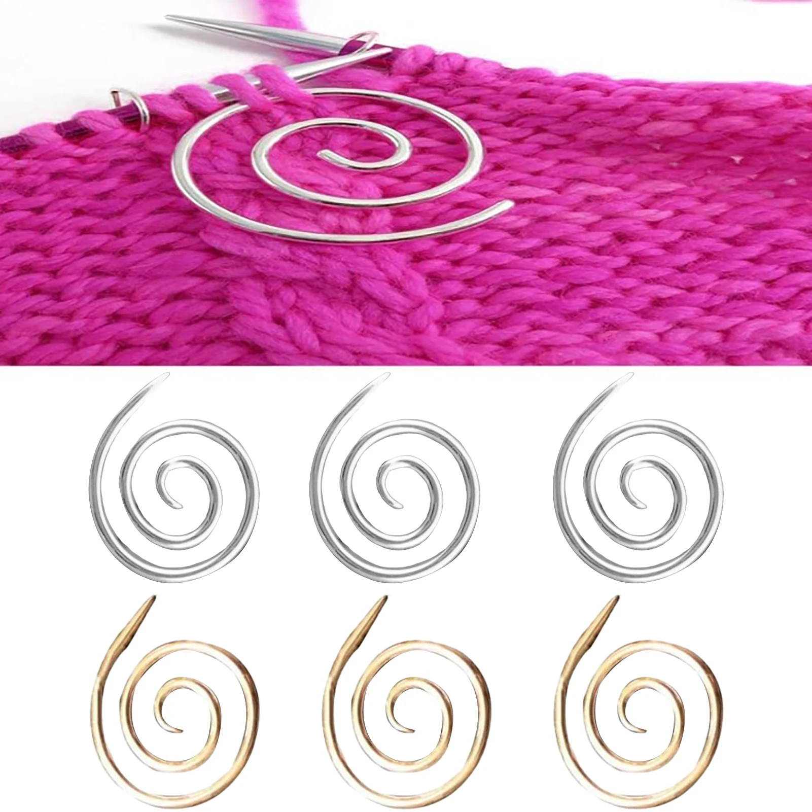 3/6Pcs Spiral Cable Knitting Needle Shawl Crochet Pin Bent Tapestry Needles For Sewing Accessories Stitch Holders Tool