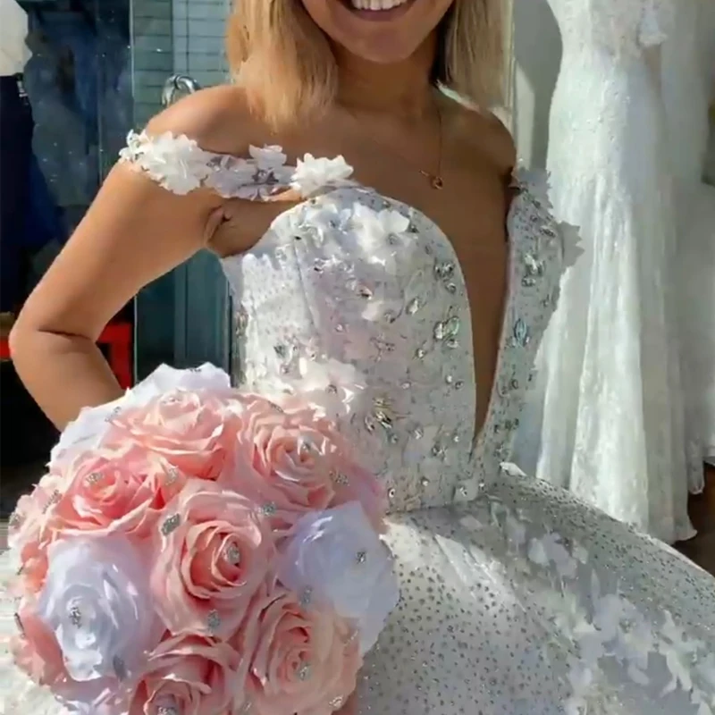 ANGELSBRIDEP abiti Quinceanera bianchi corsetto con paillettes in rilievo formale Prom compleanno abiti da ballo principessa dolce 15 16 vestito personalizzato