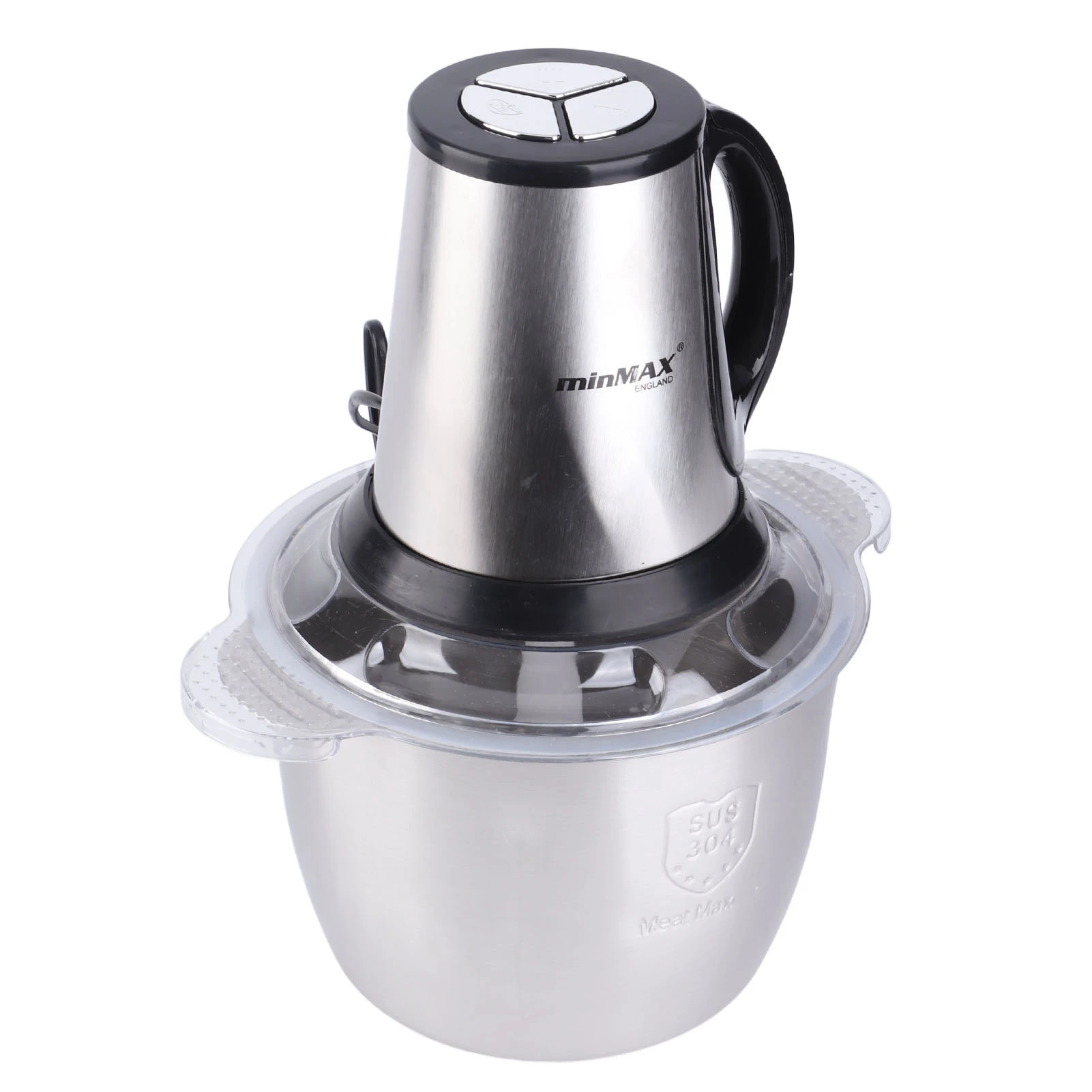 

3L Electric Food Chopper Stainless Steel Meat Blender Multifunctional 600W Shockproof with 4 Blades for Kitchen 220V