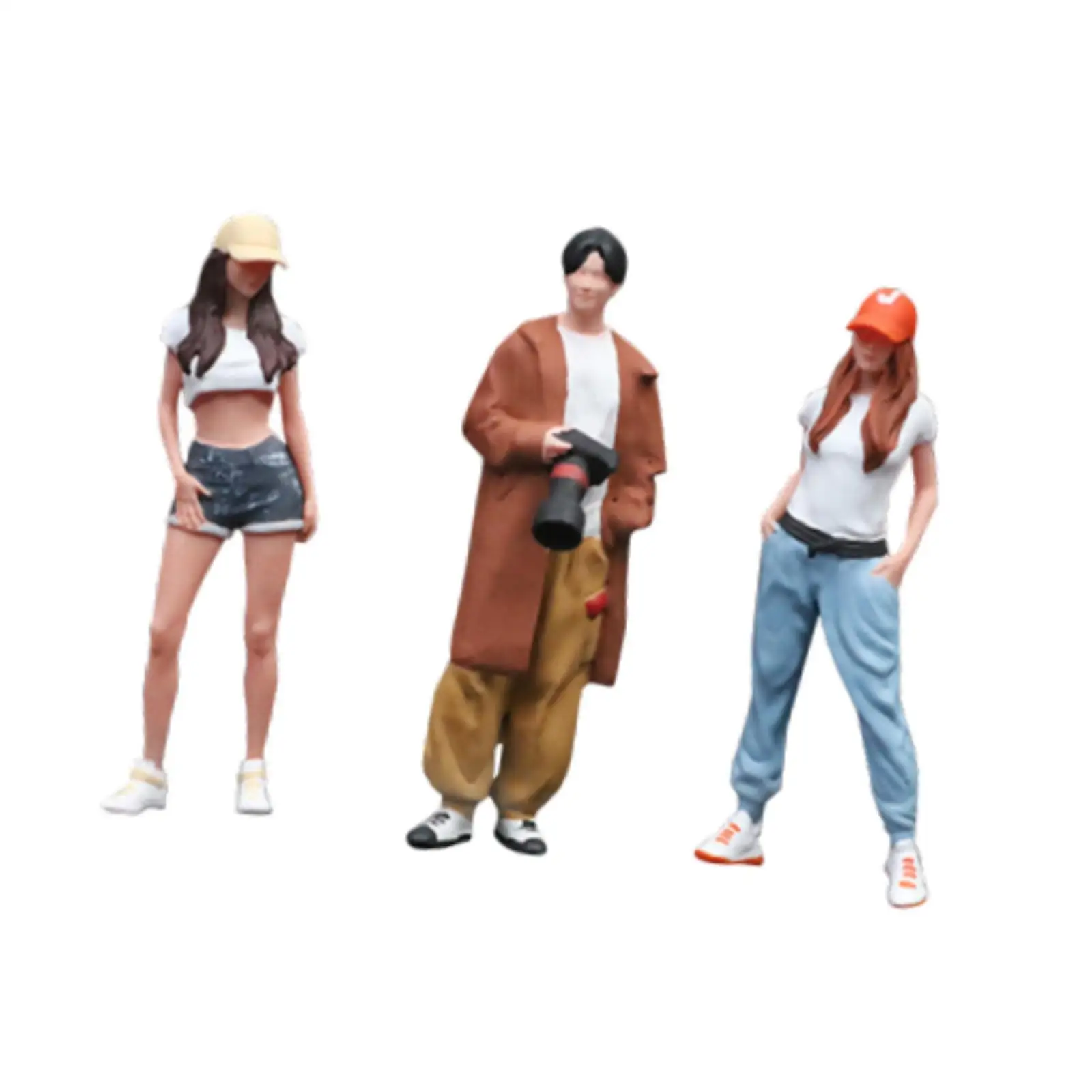 

2x 1:64 Scale Female and Male Figures Model Crafts Collectible Tiny People Model