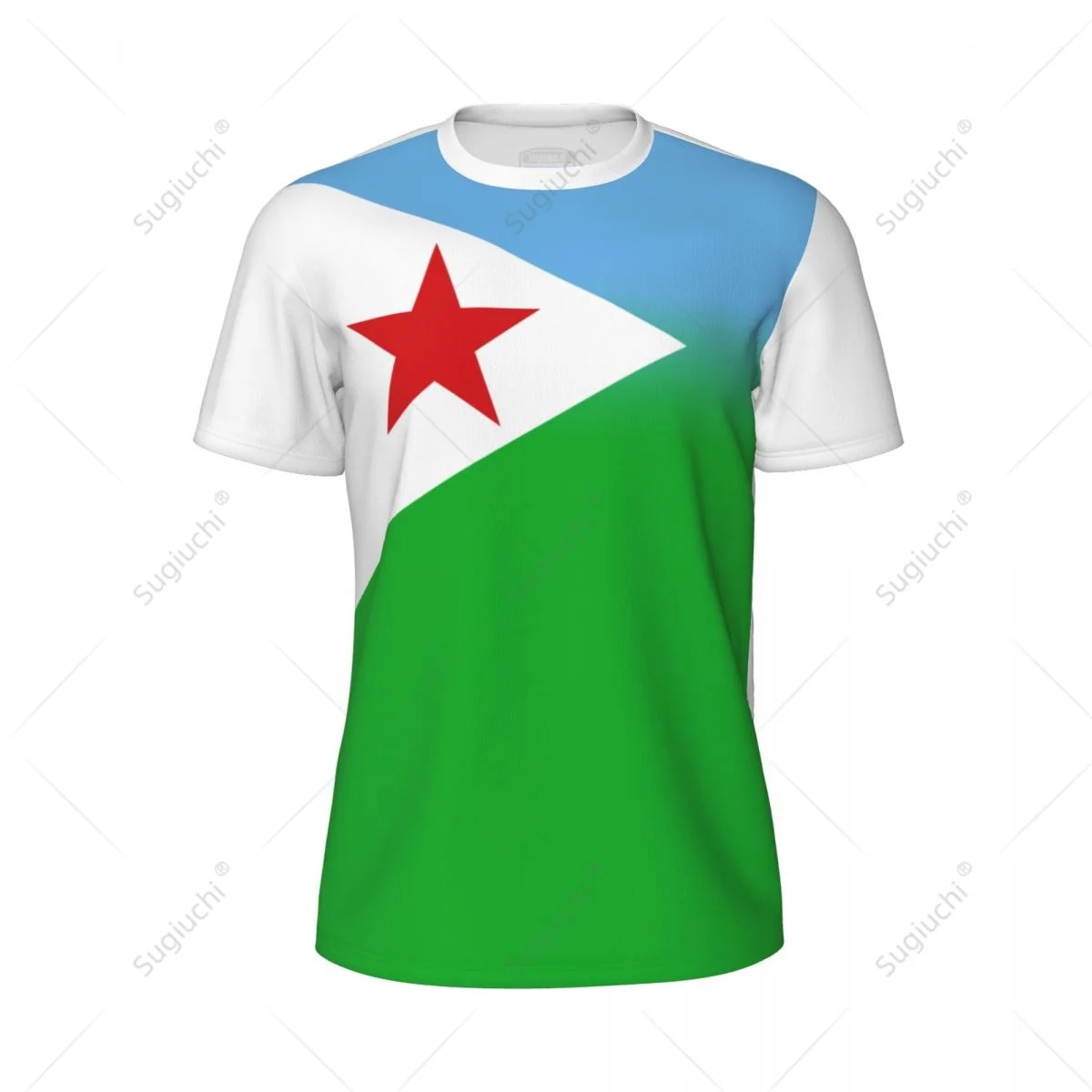 Sports Mesh T-shirt Djibouti Flag For Running Bike Soccer Tennis Football Fitness Tees 3D Printed Custom