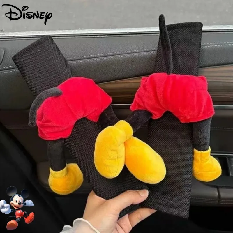 غطاء كتف لحزام مقعد السيارة ميكي كارتوني لطيف من ديزني، واقي حزام مقعد السيارة عصري ومبتكر للرجال والنساء