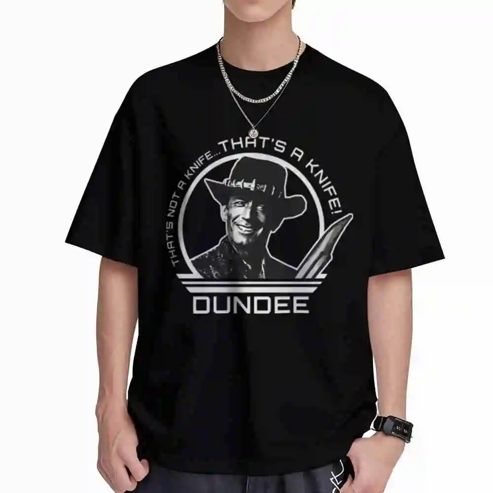 Crocodile Dundee Movie Retro 80s Aussie Knife That's A Knife Quote Australian Outback Short Sleeve Tee 100% Cotton T-Shirt