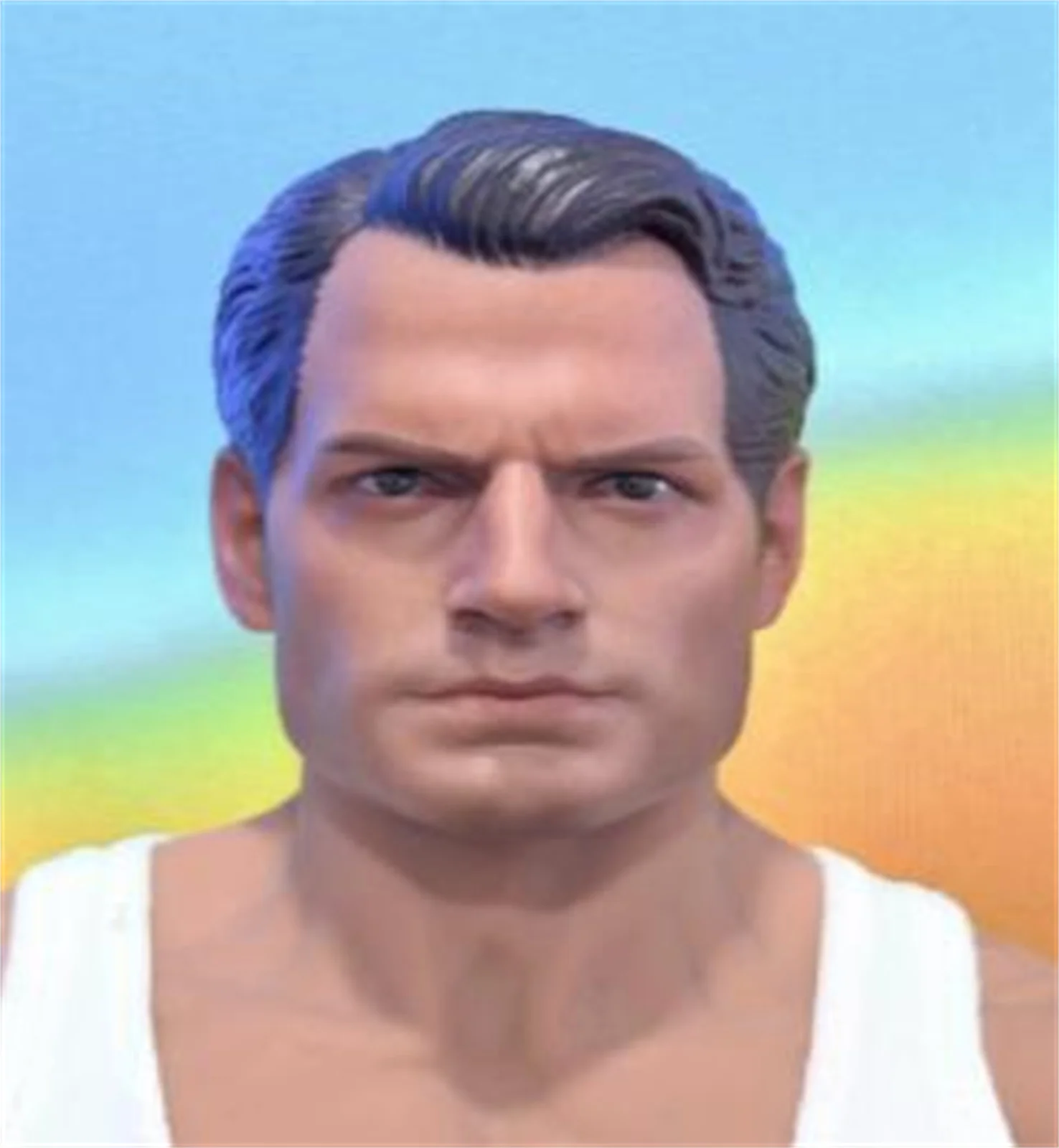 

Резьба по голову Генри Кавилла голова лепка ПВХ мужской солдат шляпа Fit 12 ''фигурка фигурка аксессуар для тела