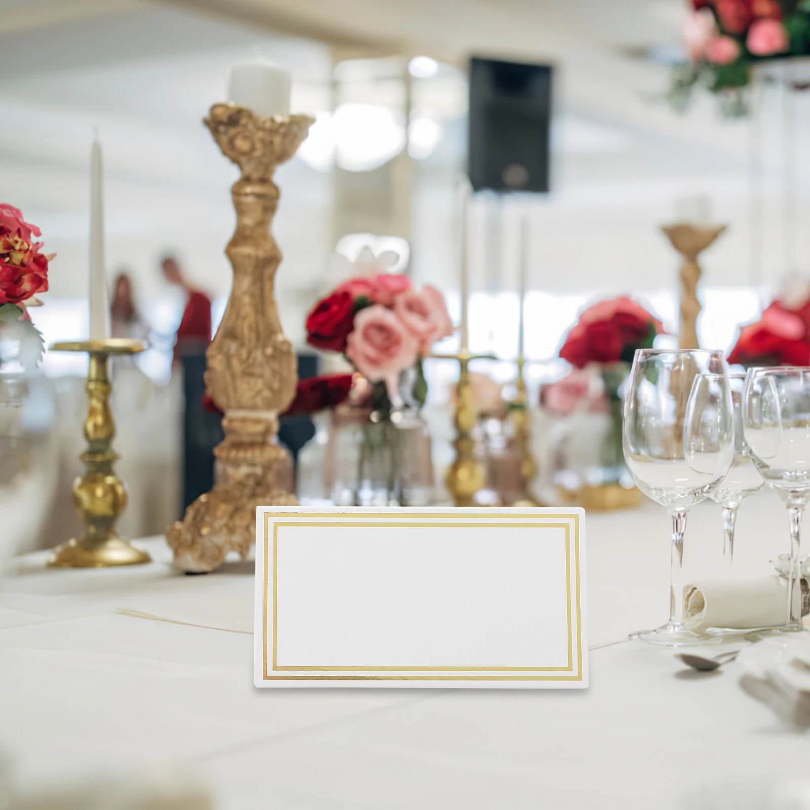 

50pcs Hot Stamping Table Foldable Place Cards for Wedding Banquet Blank Signs Smooth Surface Delicate Cards