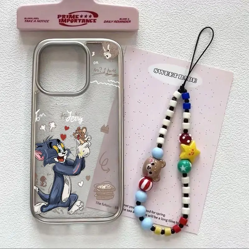 Tom And Jerry Chase Roughhouse Happy Phone Case For iPhone 16 15 14 13 12 11 Pro Max 7 8 Plus XS Max XR Y2K Soft Cute Back Cover