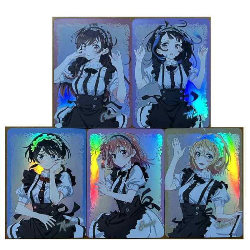 

5pcs/set Rent-A-Girlfriend Sakurasawa Sumi Ichinose Chizuru DIY self-made Color Flash Card Anime Game Collection Card 63*88mm