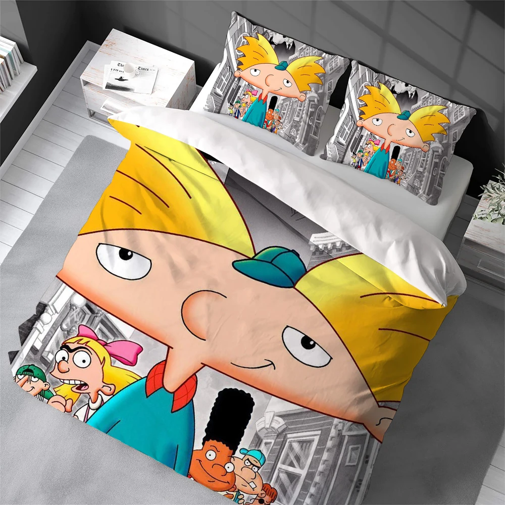 

Hey Cartoon A-Arnold! Duvet Cover Set Home Style Bedding Soft Laundry Cotton Bed 3 Piece Set Student Dormitory Gift