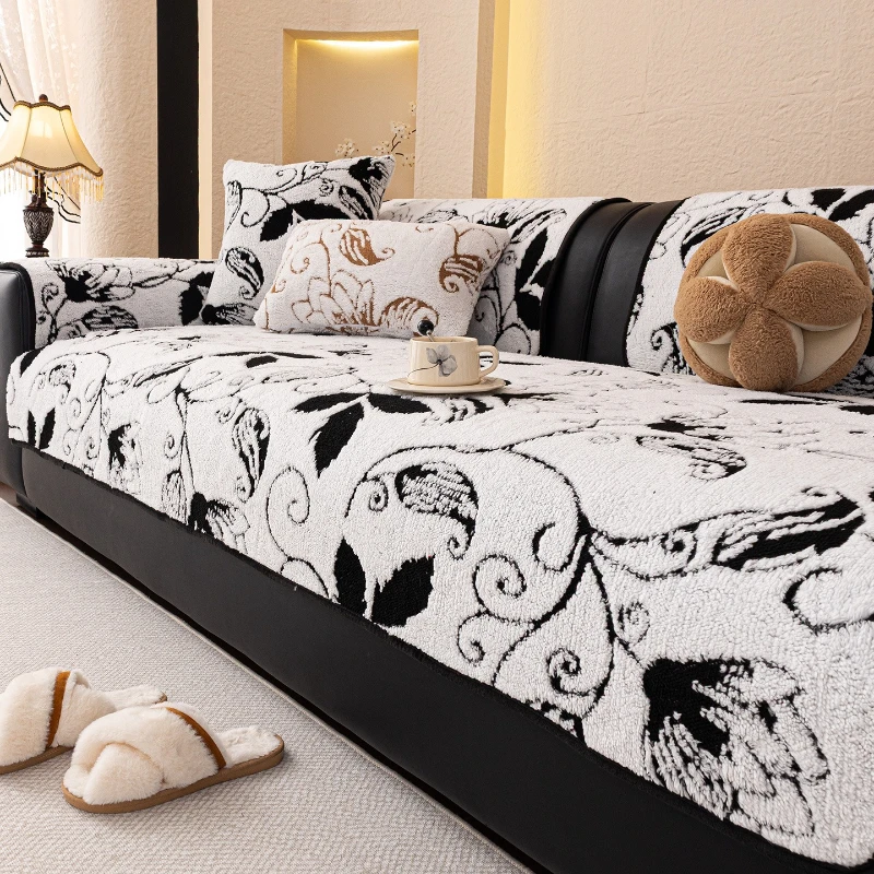 2026 New Thickened Sofa Cover Autumn and Winter Straight Row Sofa Fixed Non-slip Seat Cushion Anti-cat Scratch Soft Livingroom