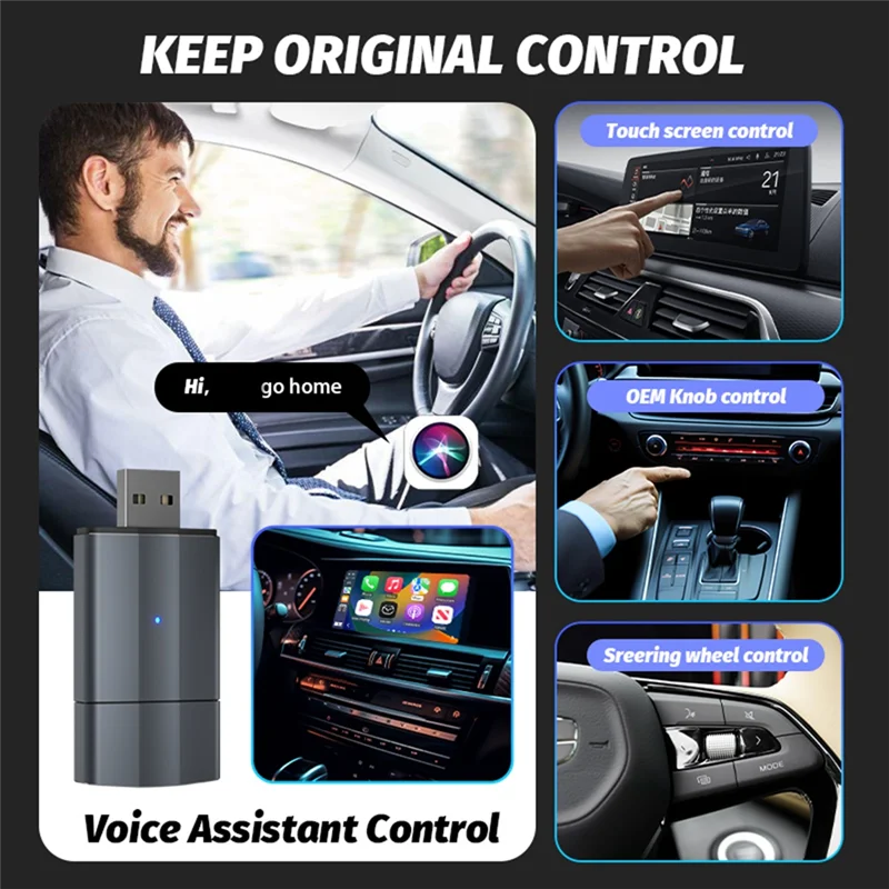 A29F-Wifi Auto Connection Mini Adapter Smart Converter Carplay And Android Auto Compatible Adapter For Cars For Wired To Wireles