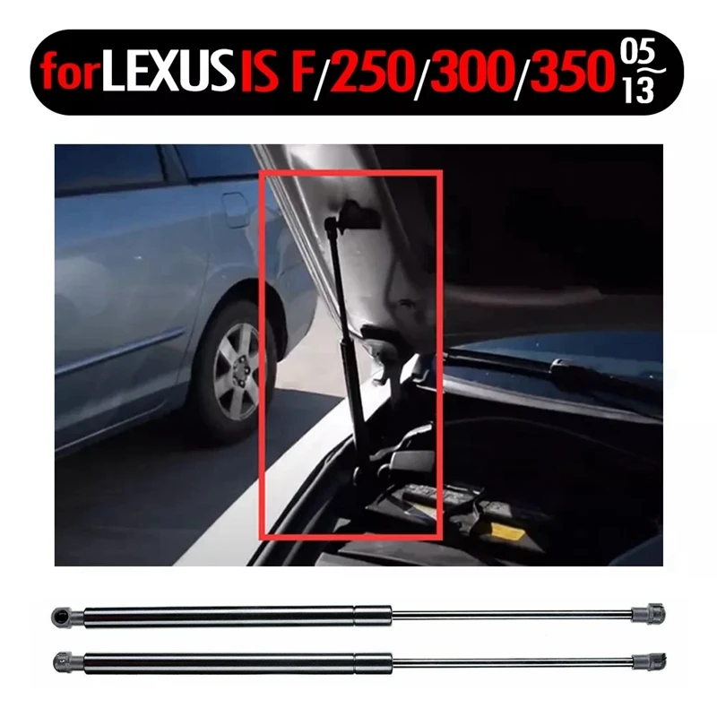 2X Front Bonnet Hood Lift Struts Support Shock Gas Cylinder Set For Lexus IS250 IS300 IS350 2005-2013 534400W101 PM1050