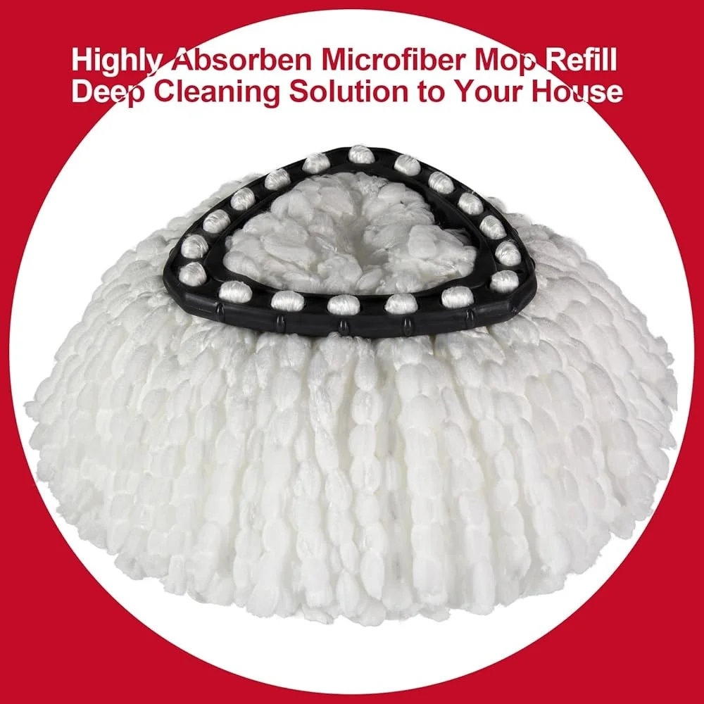 3 Pack Mop Head Replacements Compatible with O Cedar Spin Mop Durable Microfiber Refill Easy to Clean All Floor Surfaces