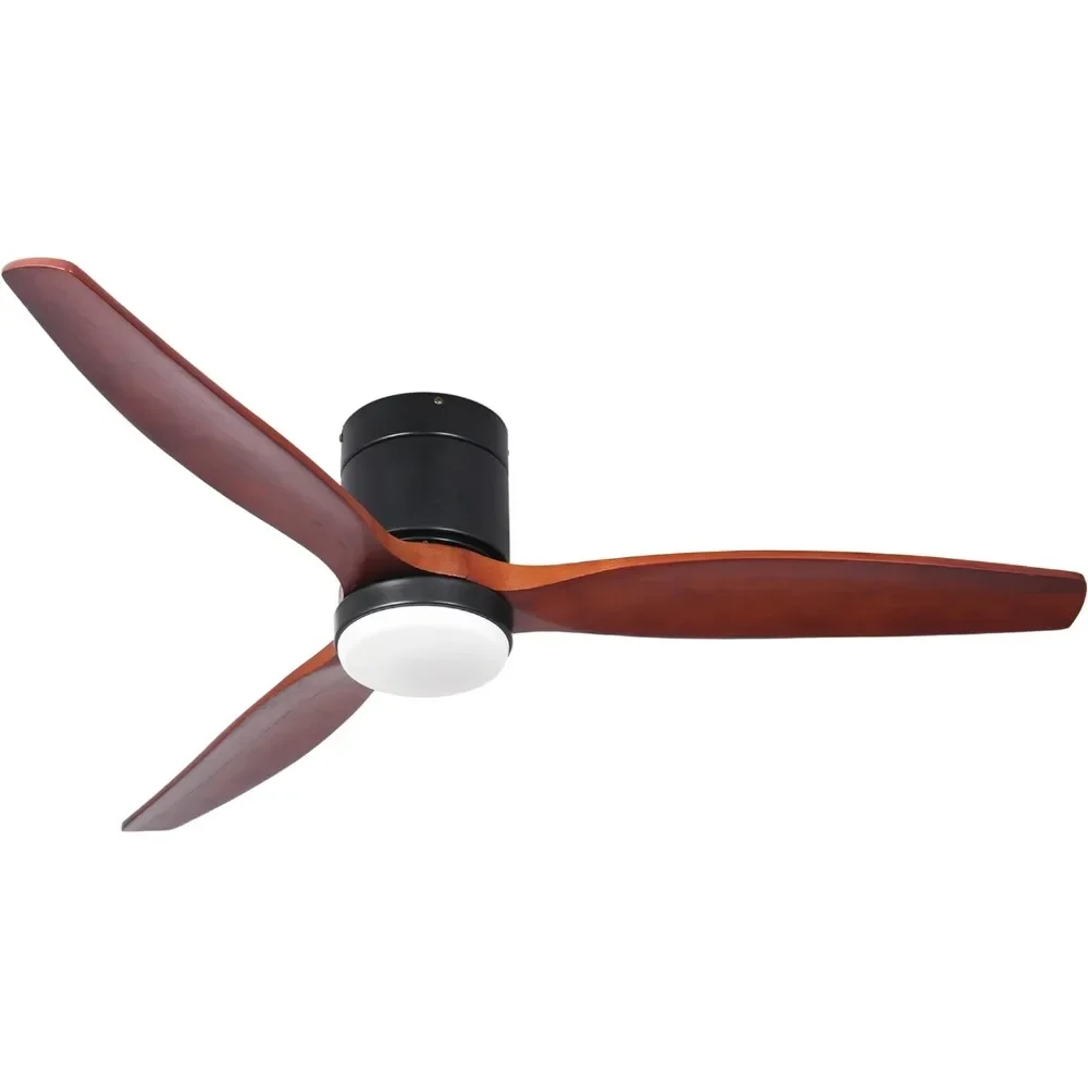 

52 inch low profile ceiling fan with lighting and remote control, embedded installation of fan lights, with silent DC motor