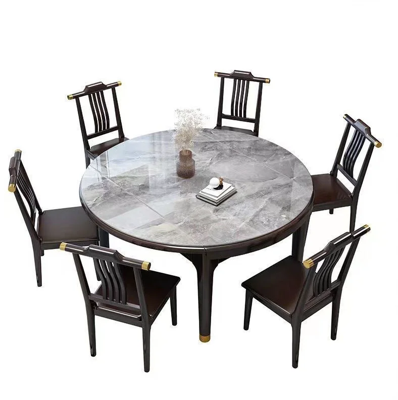 #Round Convert Rectangular Dining Table and Chairs Marble Dining Table with Chairs