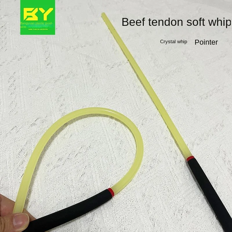 50cm 10mm Cow Tendon Whip Teacher Teacher Ruler Soft Whip Household Rattan Crystal Soft Rod Finger Pen Elastic Glue Stick