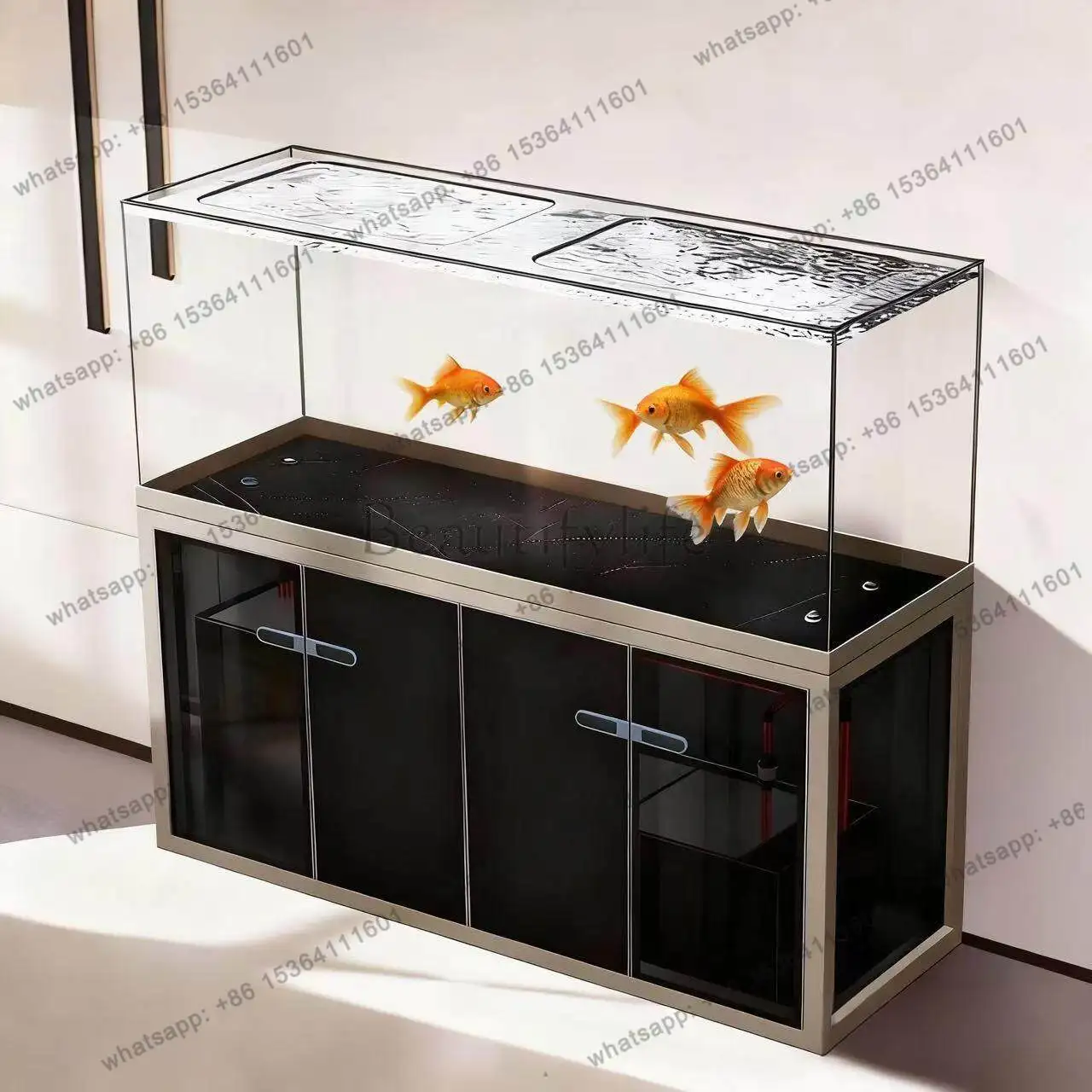 No pipe fittings in the tank, no border fish tank integrated tensing living room large water-free koi fish pond
