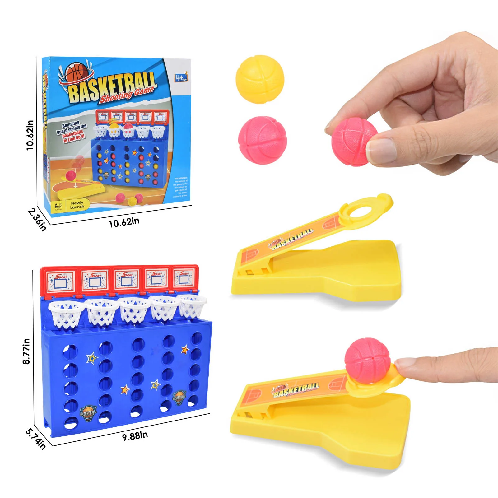 Juego de Connect-4 Shots, juegos de mesa clásicos, divertidos juguetes educativos interactivos para padres e hijos, mesa multijugador que rebota