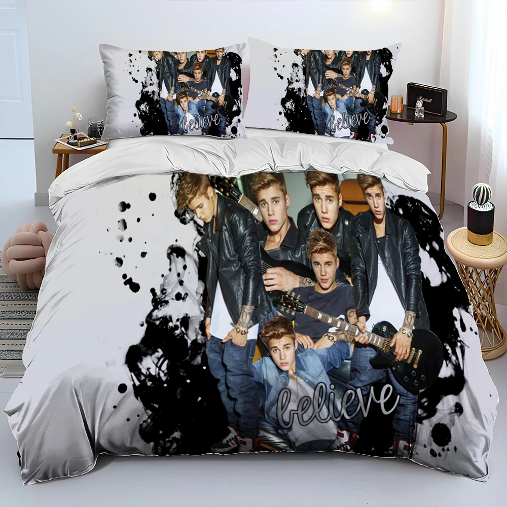 Imagem -05 - Singe Justin Bieber Jbiebs Consolador Bedding Setduvet Cover Bed Conjunto Quilt Cover Fronha Rei Queen Size Conjunto de Cama