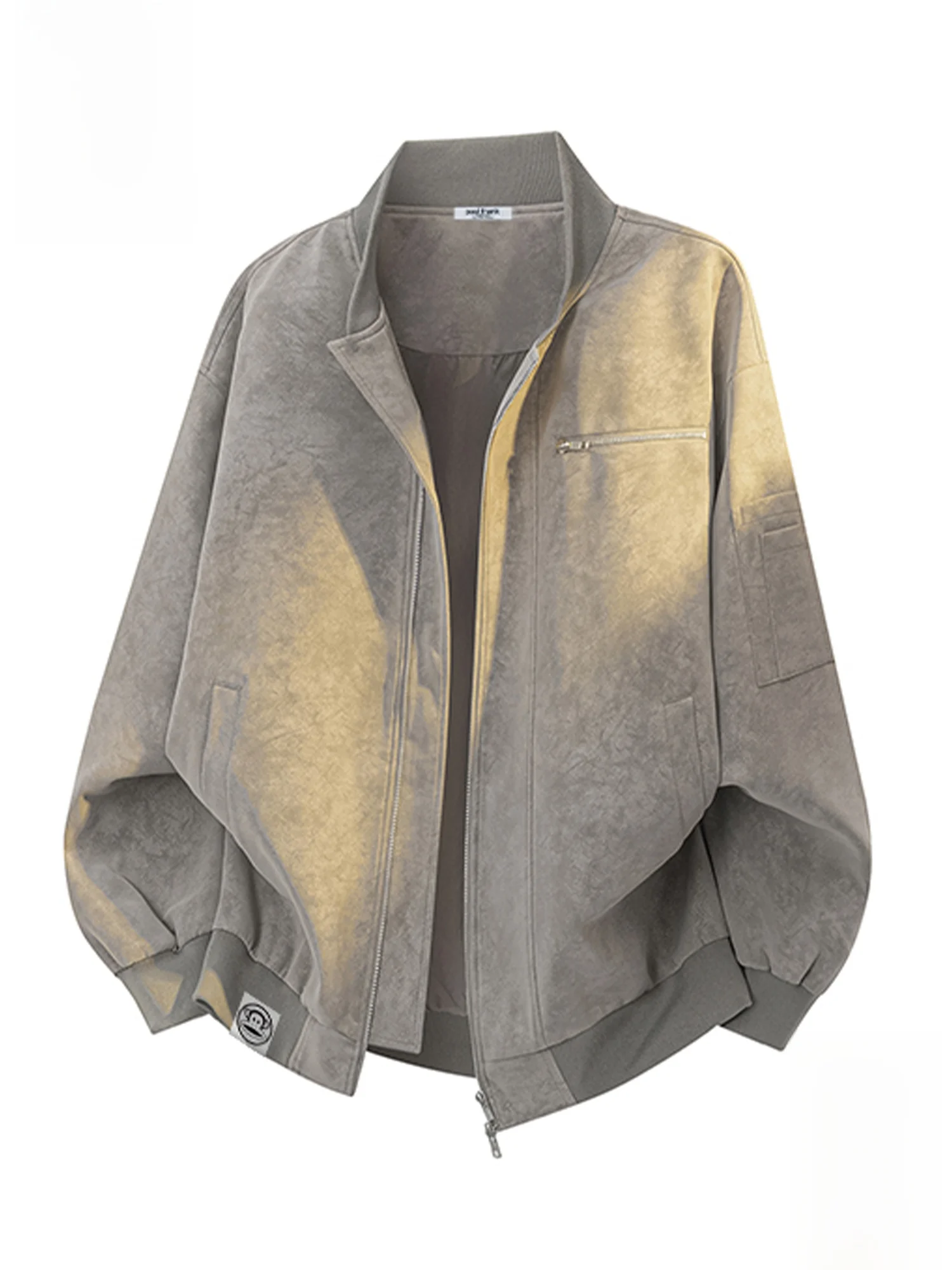 

PaulFrank Monkey American Sle Baseball Collar Jaet Men Casual Loose PU Leather Motorcycle Coat Spring Trend Youth Faion