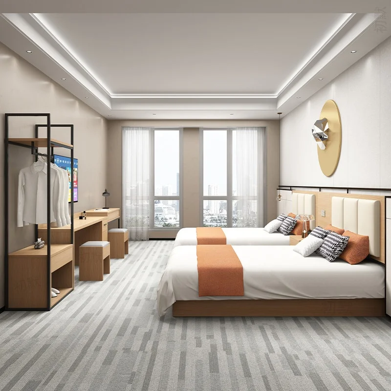 #Hotel Room Furniture TV Cabinet, Desk And Chair Set Luggage Rack Complete Standard Room Furnishings For Apartments