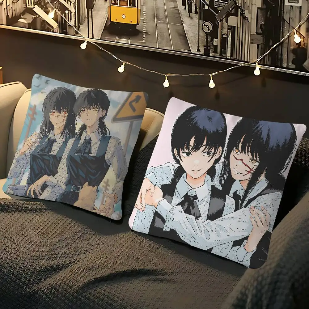 

C-Chainsaw-Man Mitaka Asa персонализированная картина текст домашние декоративные подушки подарки для дома 45x45 см