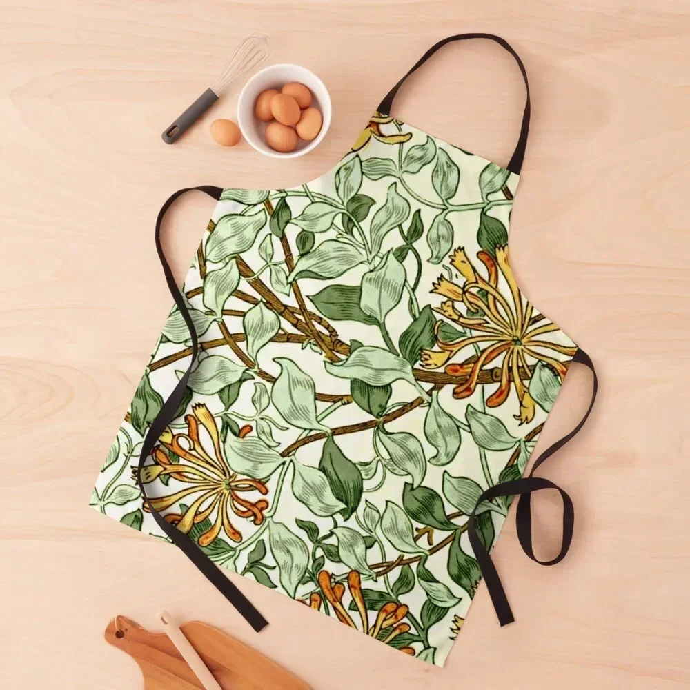 

Honeysuckle, green and gold vintage pattern Apron Beauty chef for man nail tech supplies All For Kitchen And Home Apron