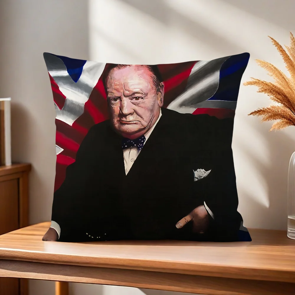 Union Jack Flagge C-Churchill Kissenbezug Kissenhülle für Zuhause, Sofa, Wohnzimmer, Büro, Café, Auto – Detail 4