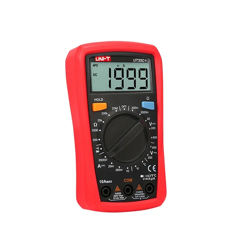 UNI-T  UT33C+ Digital Multimeter Manual Range Palm Size AC DC Voltmeter Ammeter Resistance Capatitance Tester