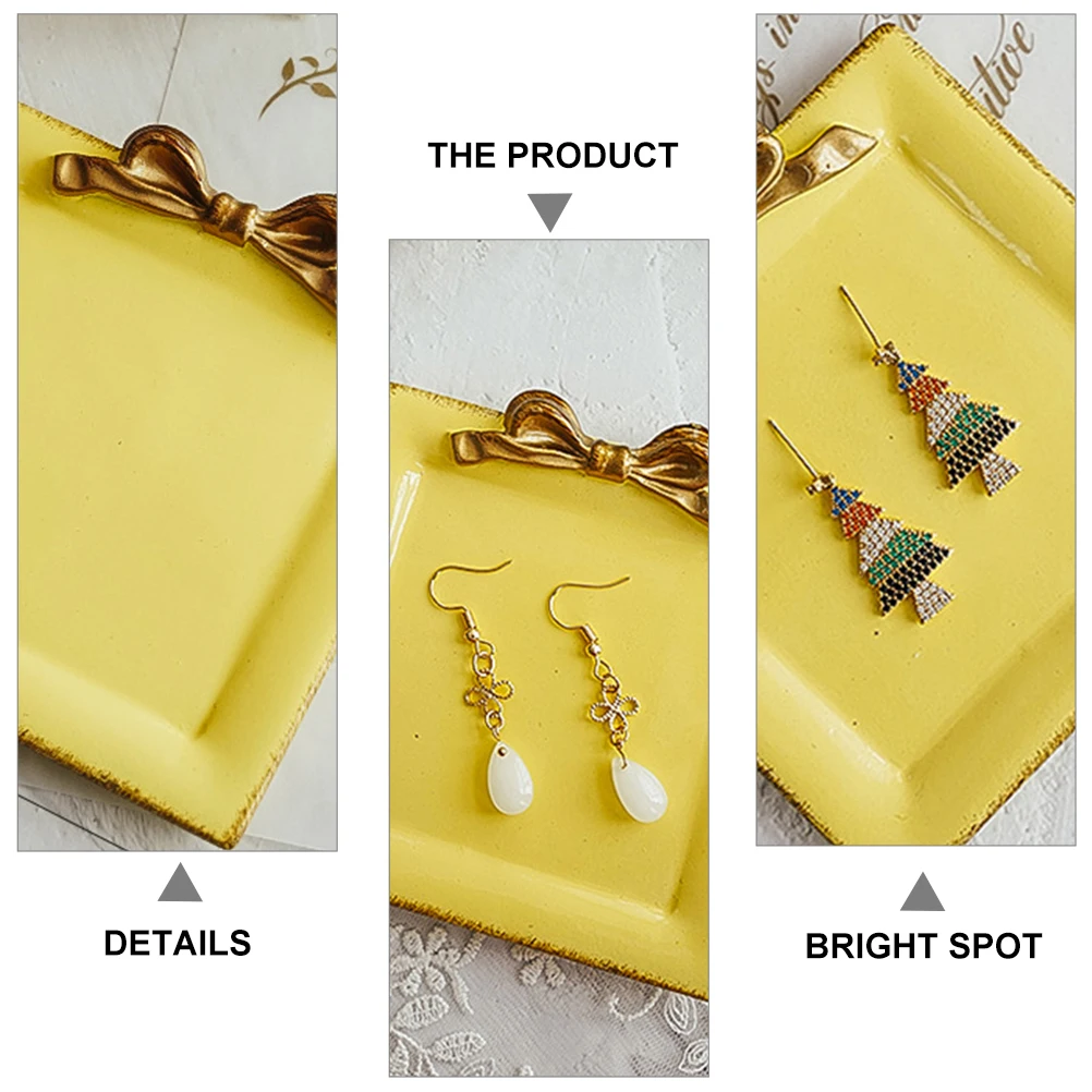 

Jewelry Photography Ornaments Dish Trays Charm Decorative Yellow Desktop Decoration Display Platter Travel
