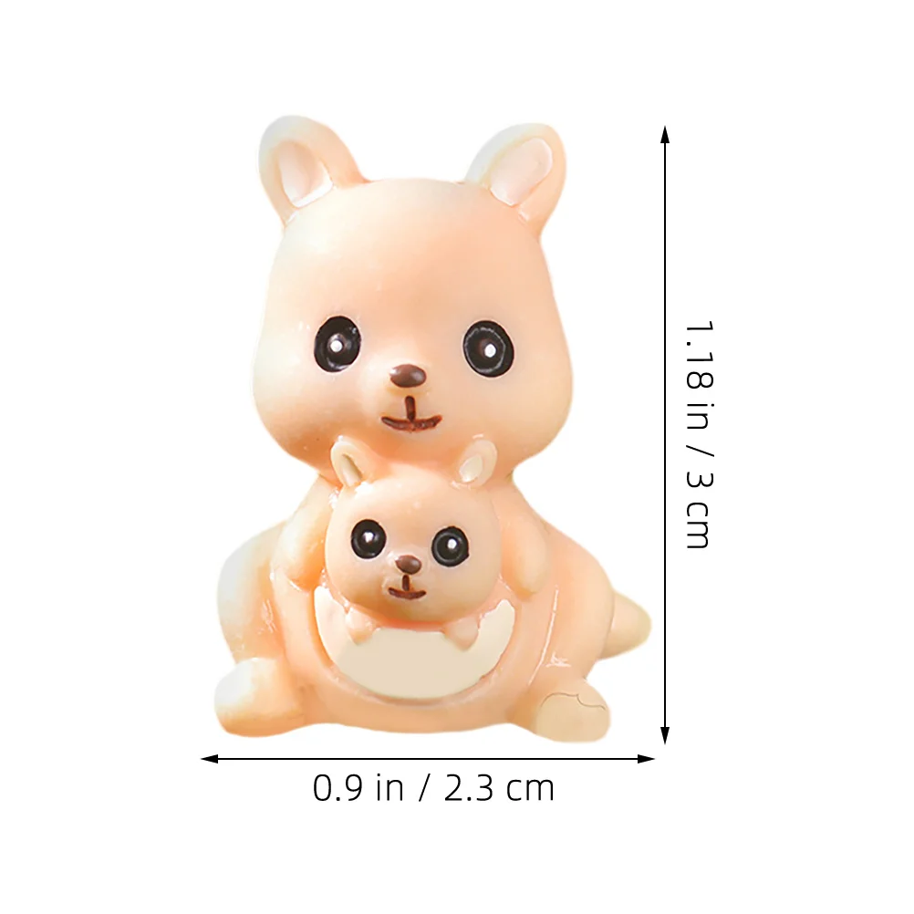 8 Stück Miniatur-Gartenornamente aus Känguru-Harz, kleine Tierfiguren für DIY-Terrarium-Dekoration, Zuhause, Outdoor, Kunstharz, Feengarten