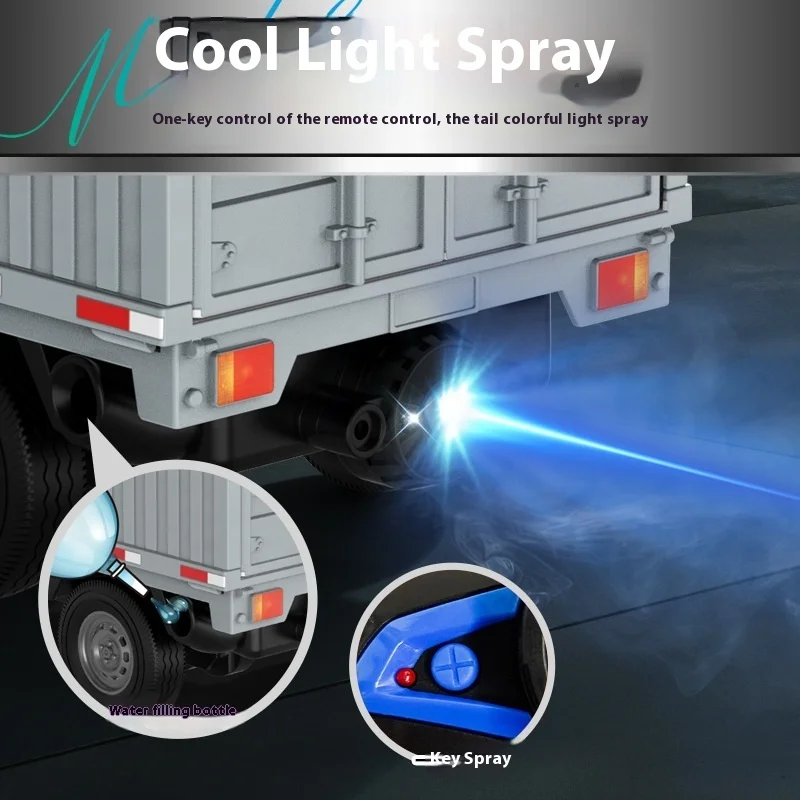 Kf21 1/16 Analog Truck Rc Fog Light Spray 2.4ghz Two Drive Drift Racing Car Mini Truck Model Toy Child Gift