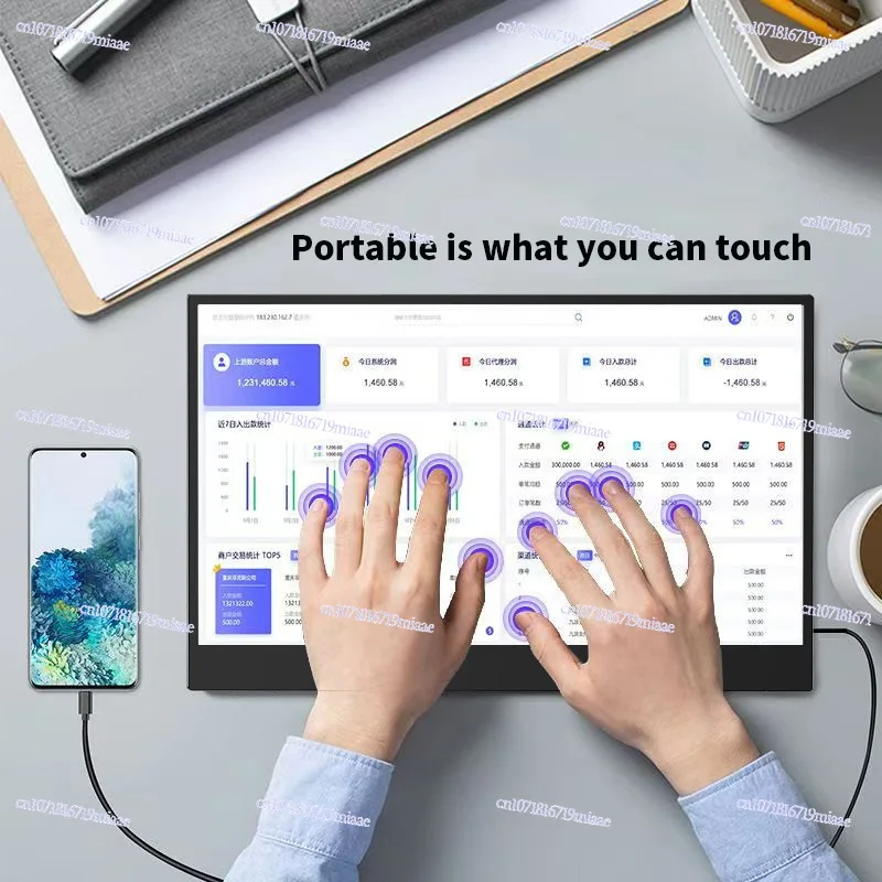 Cross-border New 15.6-inch Touch Portable Display, Ultra-clear Display