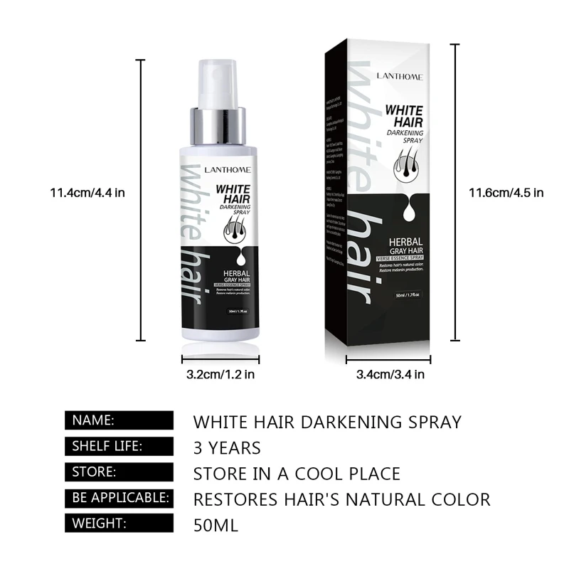 Y1UF White Hair Darkening 50ml Effects Hair Color Restoration Easy to Use