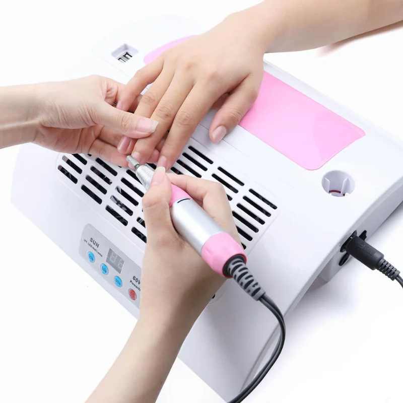 UV Led Nail Lamp Gel Polish Dryer Electric Drill Machine Nail Dust Collector Fan Vacuum Cleaner Multifuncion Manicure Machine