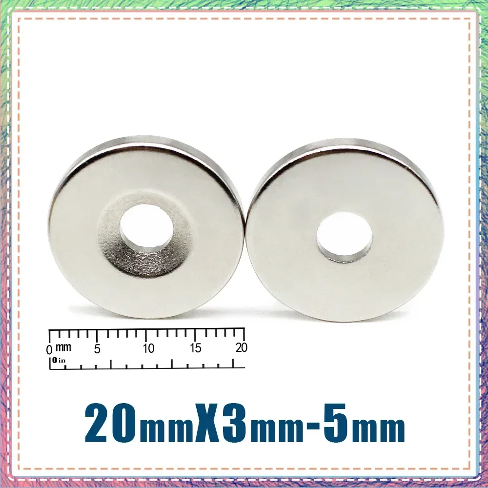 20x3-5 mm N35 Strong Magnets 20x3 mm Hole 5mm Countersunk Neodymium Magnet  Permanent NdFeB Magnetic 20x3-5mm