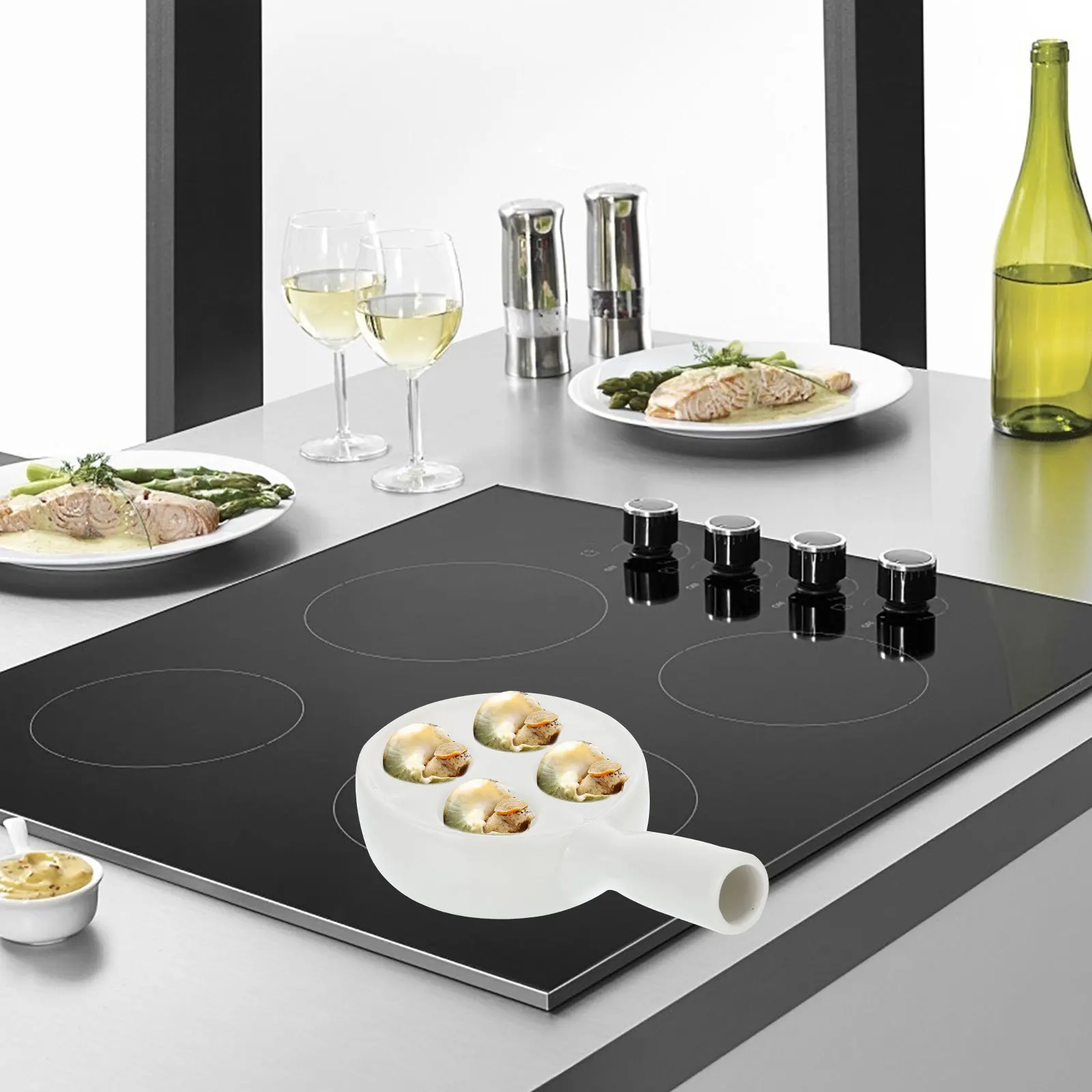 

Керамическая тарелка для выпечки эскарго, противень в виде улитки, толстый стабильный инструмент, безопасный для посудомоечной машины, форма для выпечки эскарго, тарелка с запеченной улиткой