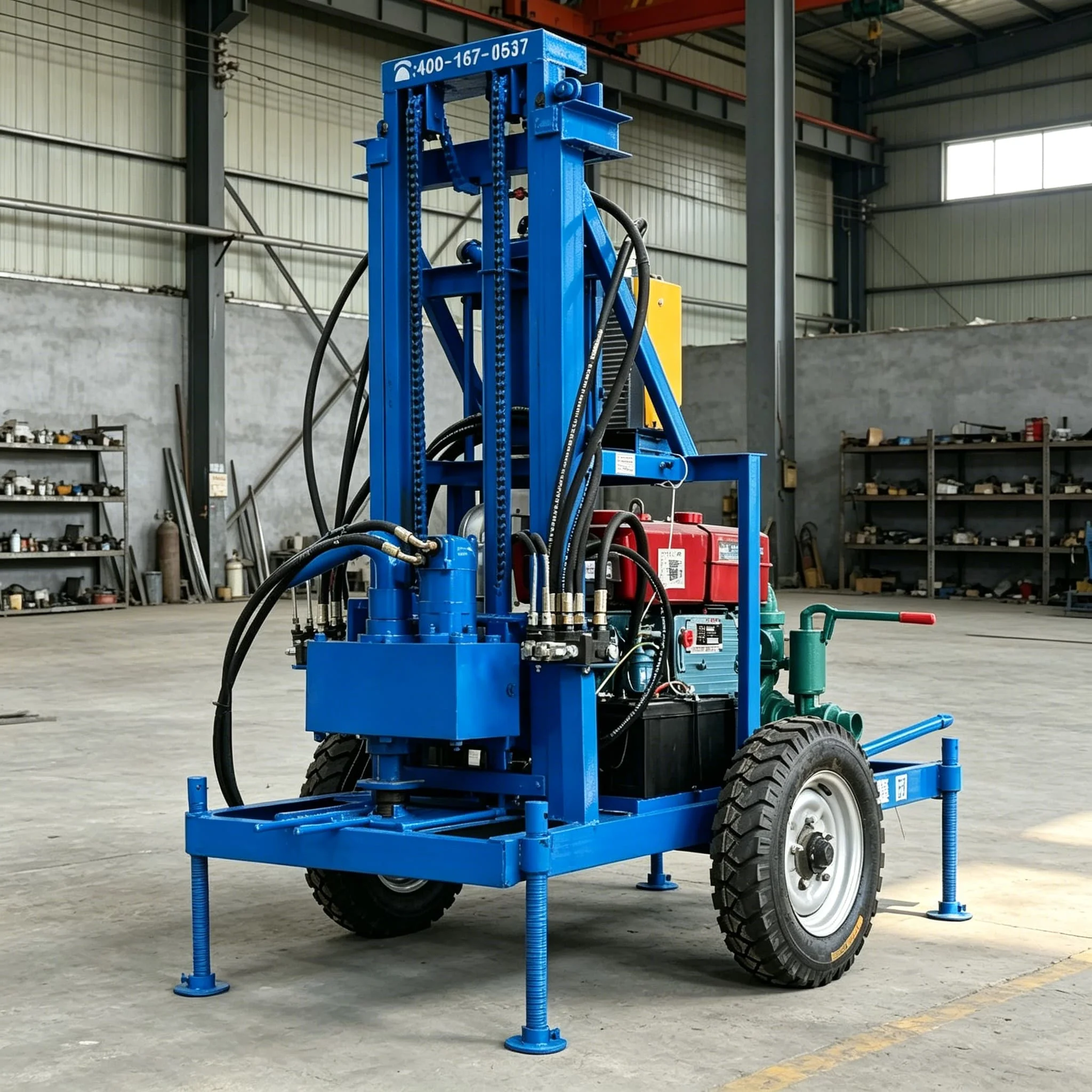 Agricultural Water Well Drilling Rig Compact Rotary 70m Depth Diesel Engine for Small Farm Irrigation Borehole Drilling Machine view 2