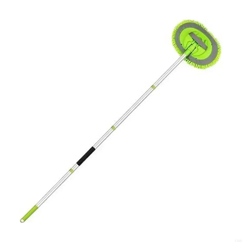 Car SUV Motorcycle Wash Mop With Dense Fiber Cleaning Strands, Extendable Segmented Handle and Rotating Head for Curved Exterior